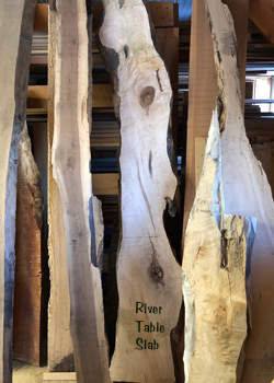 Selection of Live Edge Slabs at Goosebay Lumber in Chichester NH