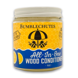 Photo of a jar of Bumblechutes All-In-One Conditioner for wood
