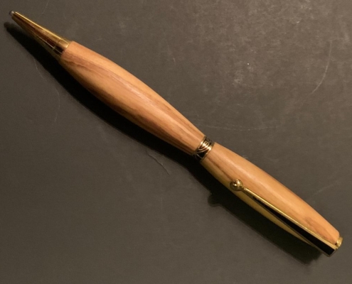 Pen barrel made from Olivewood by Goosebay employee Todd