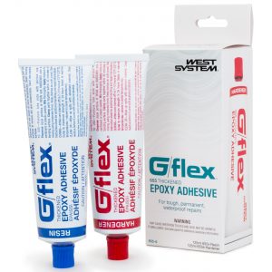 Photo of Two Bottles of West System GFlex 655 Epoxy Adhesive Resin and GFlex 655 Epoxy Adhesive Hardener